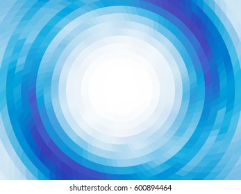 Abstract composition - round on the water. Vector with mosaic tiles, visual illusion of gradient effect, but vector without gradient