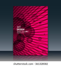 Abstract composition, round text frame surface, pink a4 brochure title sheet, creative figure logo sign construction, firm banner form, transparent circle icon, flier, fashionable EPS10 illustration