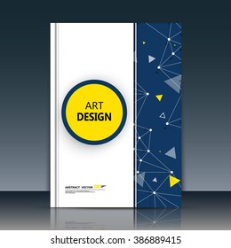 Abstract composition, round text frame surface, yellow circle, white a4 brochure title sheet, creative figure, logo sign icon, molecular banner form, atomic chemical flier fashion, EPS10 vector image
