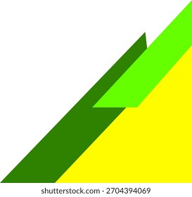 Abstract composition of sharp green and yellow geometric shapes for presentation