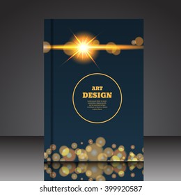 Abstract composition shiny circle shapes flare light flash A4 brochure title sheet eps 10 vector