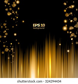Abstract composition, shiny geometric shapes flare, visual line light, golden circle  radiance icon, effulgence logo construction, glory screen saver, luster bubble sheen, EPS 10 vector illustration