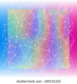 Abstract composition of silhouettes of triangles, rainbow mosaic and gradient background. Universal template for banner, card, flyer. Vector illustration EPS 10