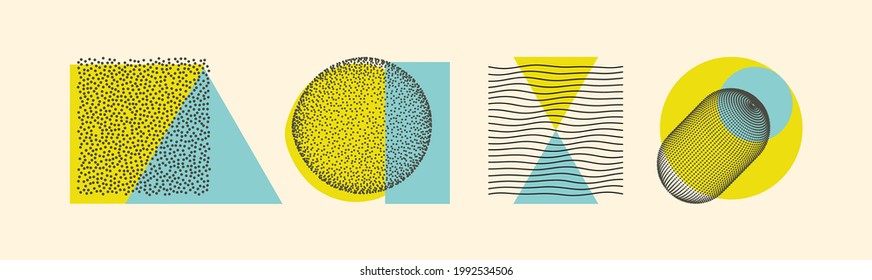 Abstract composition with simple geometric figures. Modern art graphics. Cover design template. Vector for cover, brochure or flyer.