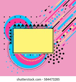 Abstract composition with simple geometric figures, art background. Postcard on March 8