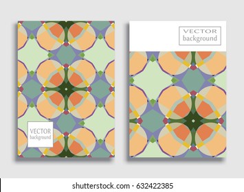 Abstract composition size a4. Colorful header design for flyer, brochure cover. Info banner frame, title sheet model set. Brand logo texture, geometric shapes, figures. Modern art background