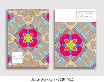 Abstract composition size a4. Colorful header design for flyer, brochure cover. Info banner frame, title sheet model set. Brand logo texture. Colored geometric shapes, figures. Modern art background