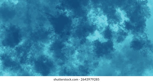 An Abstract Composition of Smoky Aqua-Toned Clouds in a Misty Sky Setting

