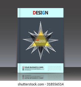 Abstract composition, space asteroid icon, star light ray, geometric shape print, triangle explosion, dot and line polygonal connection, starburst, a4 brochure title sheet, EPS 10 vector illustration
