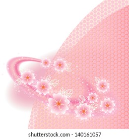 Abstract composition with spring flowers
