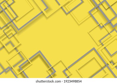 Abstrakte Komposition aus dem Quadrat der grauen und gelben Farben, Mosaik-Komposition. Layout der Titelgestaltung des Magazins und des UI-Konzepts, Vektorgrafik