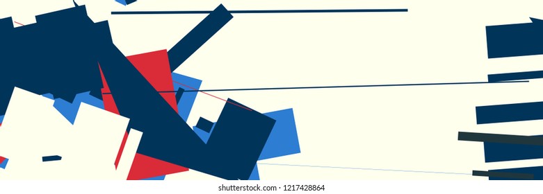 An abstract composition in a style of supermatism. Creative geometric background. Colorful retro wallpaper.