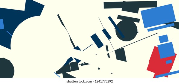 An abstract composition in a style of supermatism. Creative geometric background. Colorful retro wallpaper. The image format is suitable for printing on a mug.