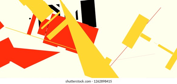 An abstract composition in a style of supermatism. Creative geometric background. Colorful retro wallpaper. The image format is suitable for printing on a mug.