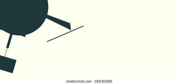 An abstract composition in a style of supermatism. Creative geometric background. Colorful retro wallpaper. The image format is suitable for printing on a mug.