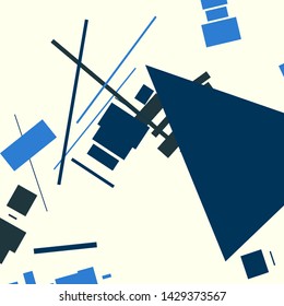 An abstract composition in a style of supermatism. Creative geometric background. Colorful retro wallpaper.