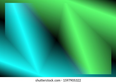 Abstract composition of superimposed colored, gradient rectangles on a gradient background. Vector image.