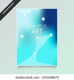 Abstract composition. Text frame surface. Green, yellow, blue, orange a4 brochure cover design. Title sheet model set. Polygonal space icon. Vector front page font. Ad banner form texture. Flier fiber