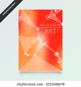 Abstract composition. Text frame surface. Green, yellow, blue, orange a4 brochure cover design. Title sheet model set. Polygonal space icon. Vector front page font. Ad banner form texture. Flier fiber