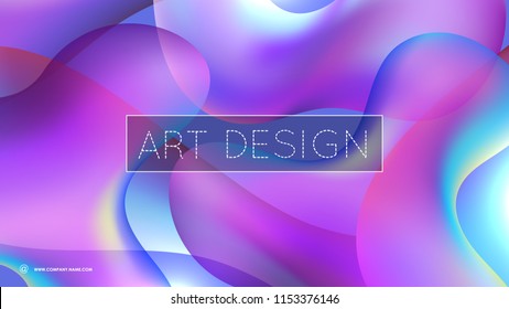 Abstract composition. Text frame surface. Blue, lilac, purple   Dynamic shapes composition cover design. Title sheet model set. Fluidity of color. Vector front page font. Ad banner form texture. Icon.
