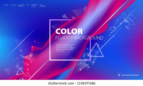 Abstract composition. Text frame surface. Blue, red, pink. Dynamic shapes composition cover design. Title sheet model set. Fluidity of color. Vector front page font. Ad banner form texture. Icon.