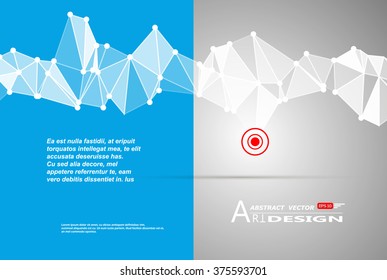Abstract composition, text frame surface, white, blue title sheet, a4 brochure issue, creative figure, polygonal triangle con, logo construction, banner form texture, flyer fiber, EPS10 backdrop set