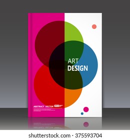 Abstract composition, text frame surface, white, pink a4 brochure title sheet, creative font figure, round logo construction, banner form texture, blue, green, orange circle icon, flyer fiber, EPS10