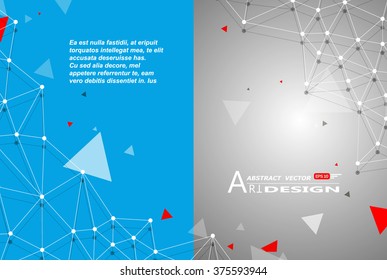 Abstract composition, text frame surface, white, blue title sheet, a4 brochure issue, creative figure, polygonal triangle con, logo construction, banner form texture, flyer fiber, EPS10 backdrop set