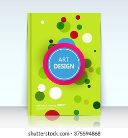 Abstract composition, text frame surface, a4 brochure issue, green title sheet, creative figure, round logo sign construction, banner form texture, blue, red circle icon, flyer fiber, EPS10 backdrop