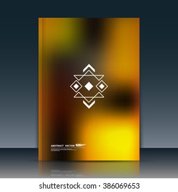 Abstract composition, text frame surface, yellow a4 brochure title sheet, creative figure logo sign icon, trademark symbol design, firm name emblem, banner form, flier fashion art, EPS10 vector image