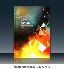 Abstract composition, text frame surface, orange a4 brochure title sheet, alien cybernetic dot, creative figure, logo sign icon, outer space fire, banner form, cosmic flier fashion, EPS10 vector image