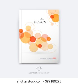 Abstract composition, text frame surface, a4 brochure title sheet, creative figure, logo sign, firm banner form, round contour icon miniature, orange colored circle, flier fashion, EPS 10 illustration