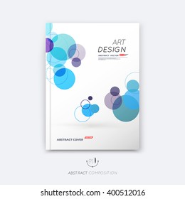 Abstract composition, text frame surface, a4 brochure title sheet, creative figure, logo sign, firm banner form, round icon miniature, blue, violet colored circle, flier fashion, EPS 10 illustration