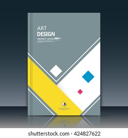 Abstract composition. Text frame surface. A4 brochure cover. Grey title sheet. Creative logo figure. Ad banner form texture. Blue, white square icon. Box blocks flyer fiber. EPS10 backdrop. Vector art