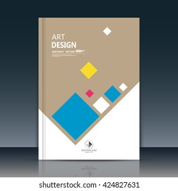 Abstract composition. Text frame surface. A4 brochure cover. Beige title sheet. Creative logo figure. Ad banner form texture. Blue, white square icon. Box block flyer fiber. EPS10 backdrop. Vector art