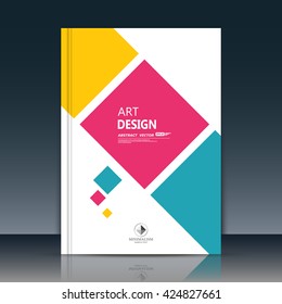 Abstract composition. Text frame surface. A4 brochure cover. White title sheet. Creative logo figure. Ad banner form texture. Blue, red square icon. Box blocks flyer fiber. EPS10 backdrop. Vector art