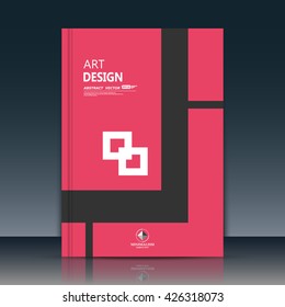 Abstract composition. Text frame surface. A4 brochure cover. Red title sheet. Creative logo figure. Ad banner form texture. Black, white square icon. Box block flyer fiber. EPS10 backdrop. Vector art
