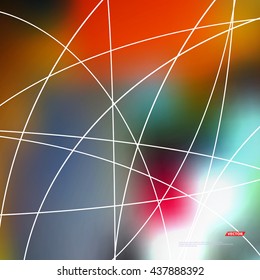 Abstract composition. Text frame surface. Patch rainbow colored wallpaper. Creative figure. Lines interlacement icon. Title sequence. Startup display. Screen saver. Banner form. Flier fashion. Vector