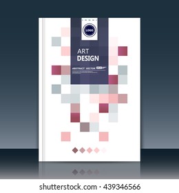 Abstract composition. Text frame surface. Brochure cover. White title sheet. Creative logo figure. Ad banner form texture. Brown, grey box blocks mosaic icon. Flyer fiber backdrop. Vector illustration