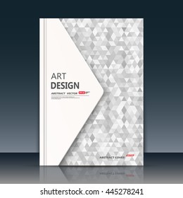 Abstract composition. Text frame surface. White a4 brochure cover. Title sheet design. Creative logo figure. Ad banner form texture. Black, grey triangle mosaic icon. Flyer fiber. Vector illustration