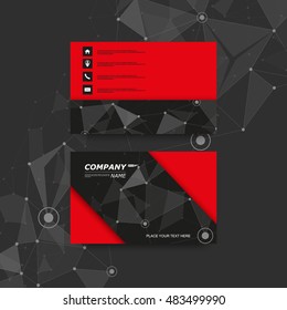 Abstract composition. Text frame surface. Black, red visiting card design. Official title sheet model. Polygonal space cover. Art logo icon. Vector front page font. Ad banner form texture. Flier fiber