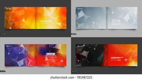 Abstract composition. Text frame surface. Red, yellow, blue, orange a4 brochure cover design. Title sheet model set. Polygonal space icon. Vector front page font. Ad banner form texture. Flier fiber