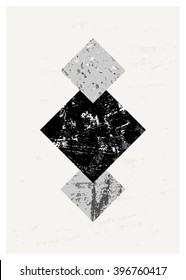 Abstract composition with textured geometric shapes in black and gray. Minimalist and modern poster, brochure, card design.