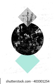 Abstrakte Komposition mit strukturierten geometrischen Formen in Schwarz, Grau und hellblau. Minimalistisches und modernes Poster, Broschüre, Kartendesign.