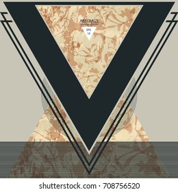 Abstract composition with textured geometric shapes. Marble composition. Stylish design poster. Vector illustration EPS10