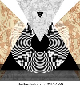 Abstract composition with textured geometric shapes. Marble composition. Presentation design poster. Vector illustration EPS10