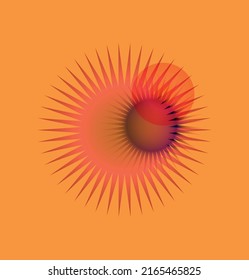 Abstract composition of their bright shining stars in red and yellow tones. Vector file for designs.