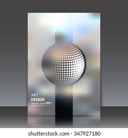 Abstract composition, transperent stripe surface, 3d sphere icon, round figure font, circle construction, a4 brochure title sheet, fashionable fibre texture, business card backdrop, EPS10 illustration