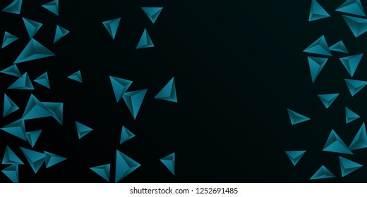Abstract composition of  triangle. 3D vector illustration . Minimal geometric background.  Emerald  three-dimensional  geometric triangle in space.