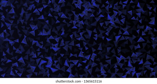 Abstract composition of  triangle. 3D vector illustration . Futuristic geometric background.  Indigo  three-dimensional  geometric triangle in space.
